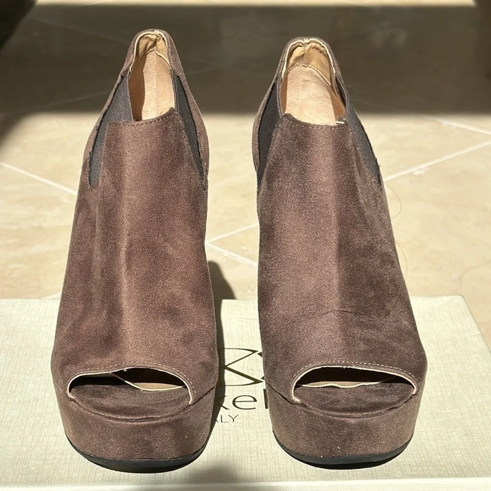 dee keller leather platform shoes color brown size 35​​​​​